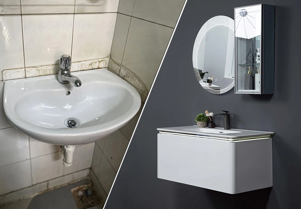 Vì sao nên thay chậu lavabo thông thường bằng tủ lavabo cánh kính?