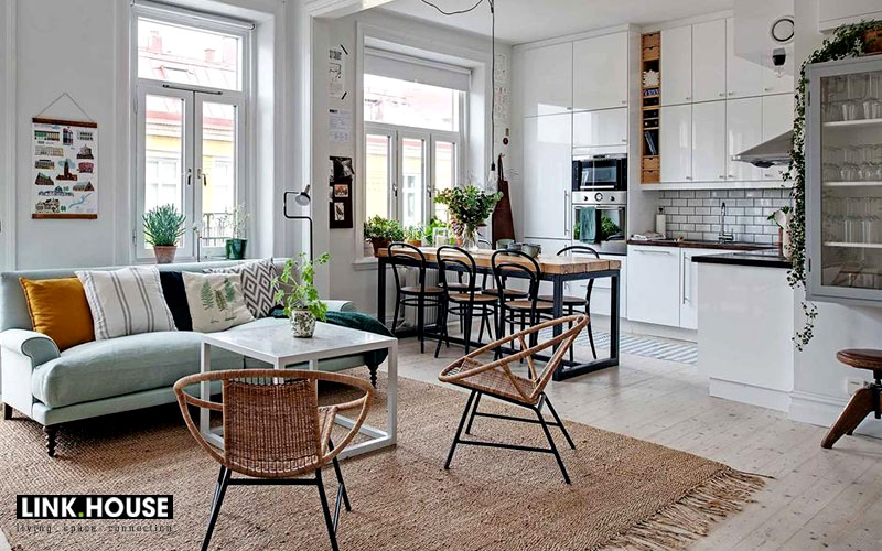 15 thiết kế phòng khách liền bếp đẹp, “ăn gian” diện tích cho căn hộ nhỏ
