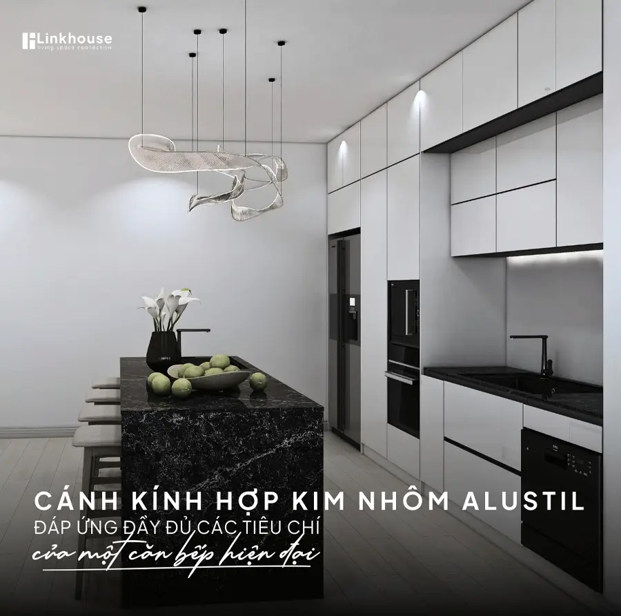 4 lý do chọn tủ bếp hợp kim cánh kính Alustil